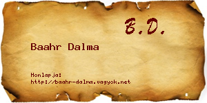 Baahr Dalma névjegykártya